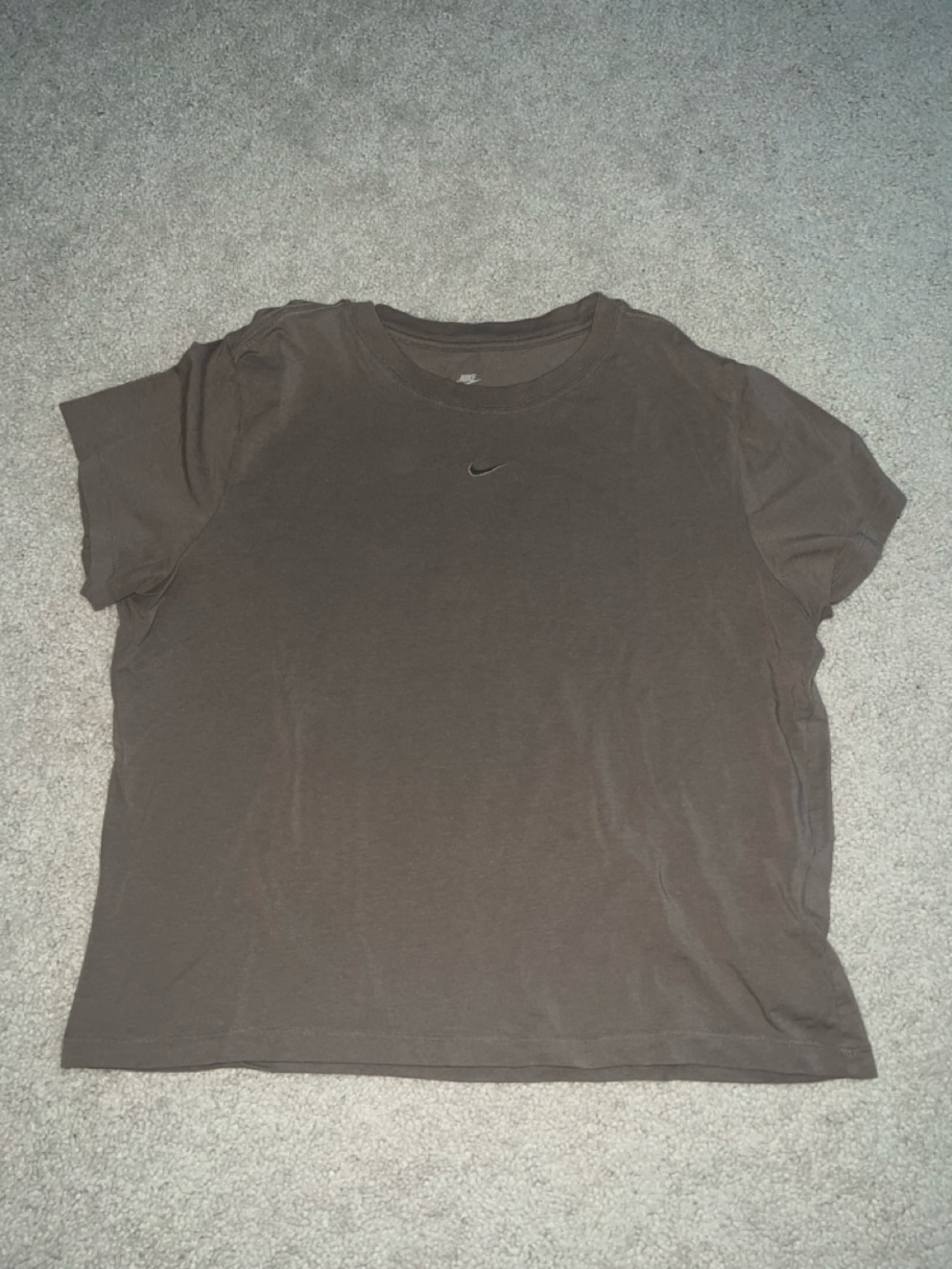 Nike Women’s Brown Short Sleeve Crew Tee with Swoosh